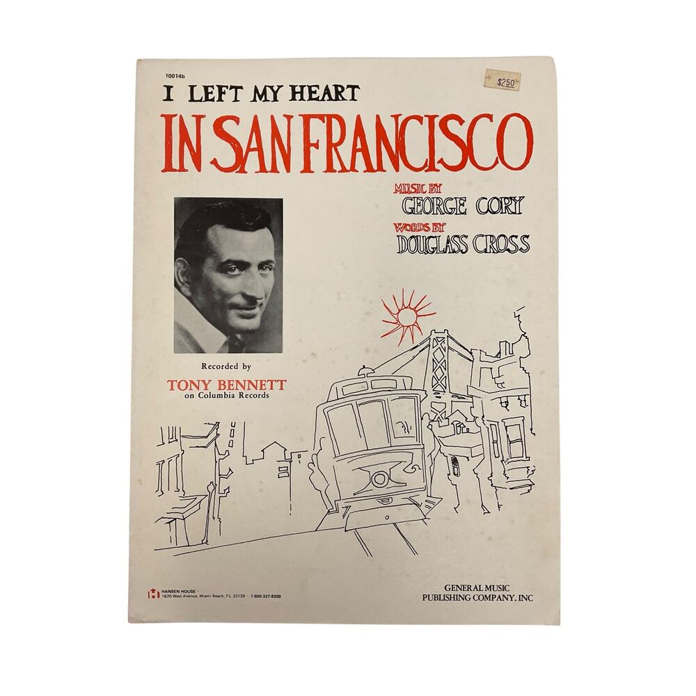 I Left My Heart In San Francisco Sheet‎ Music George Cory D Cross Tony Bennett